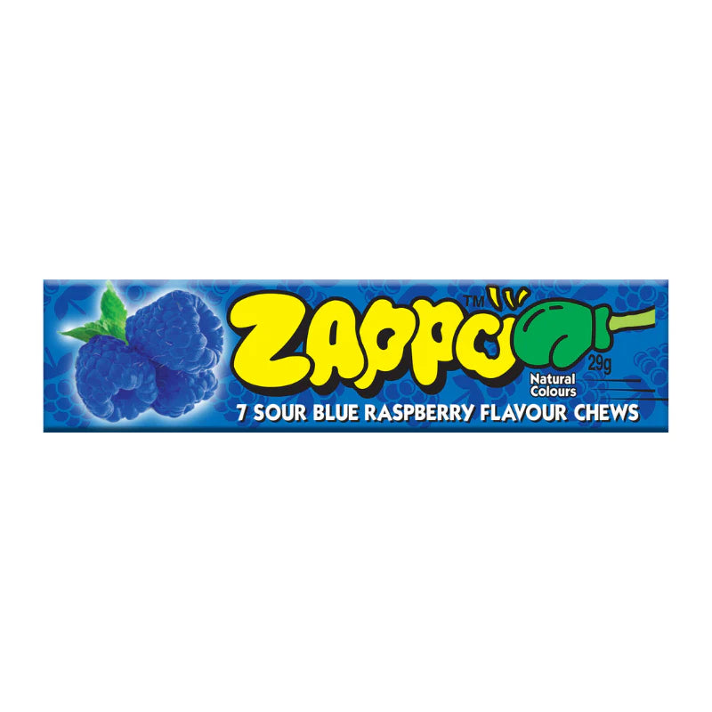 Zappo Sour Blue Raspberry Chews – The Ultimate Tangy Treat! 🍬💙